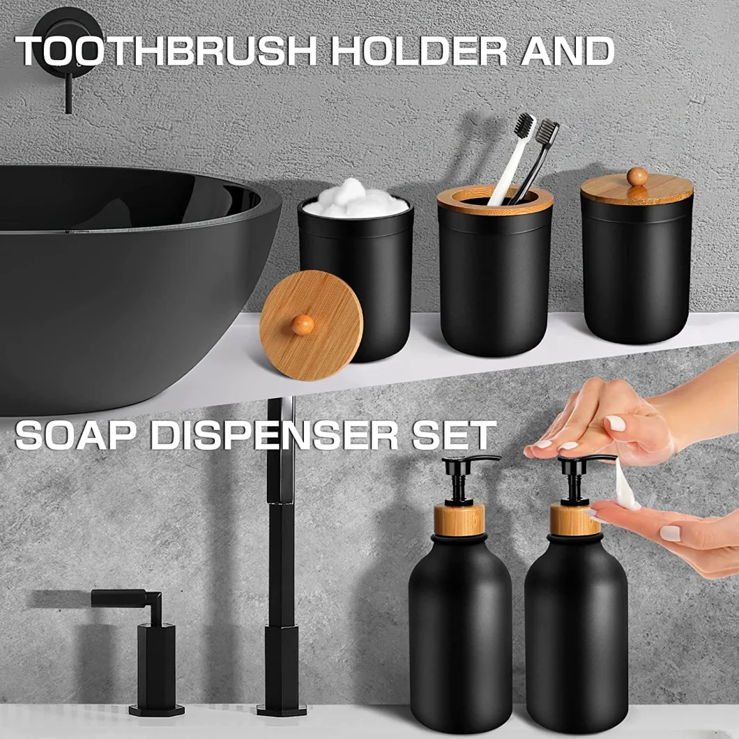 Bathroom Accessories Set 5 PCS Soap Dispenser and Toothbrush Holder Set