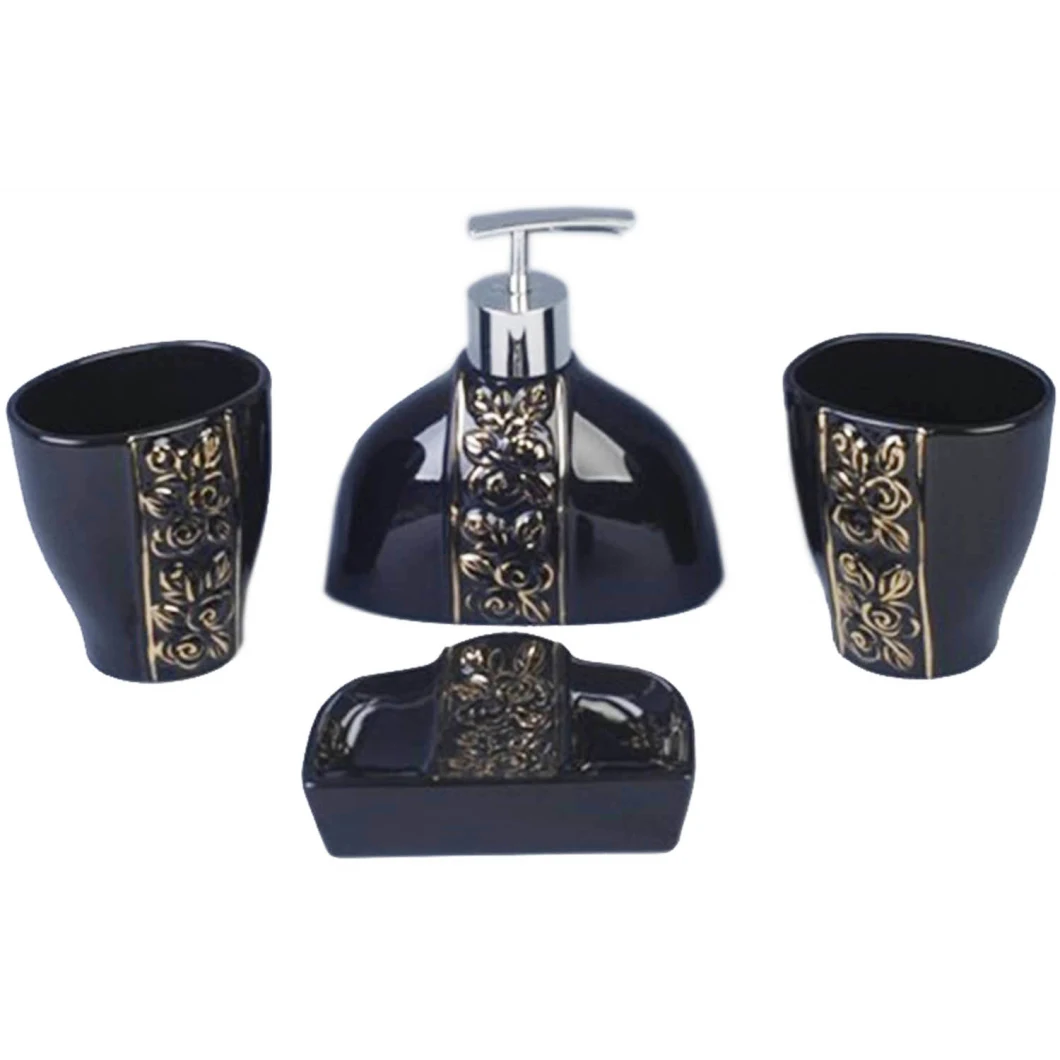 High Quality 3PCS Ceramic Hotel&Home Decoration Lotion Dispenser Tumbler Toothbrush Holder Soap Dish Bathroom Accessories Set